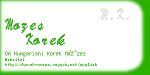 mozes korek business card